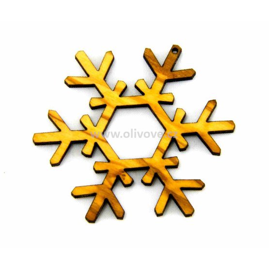 Vločka z olivového dřeva